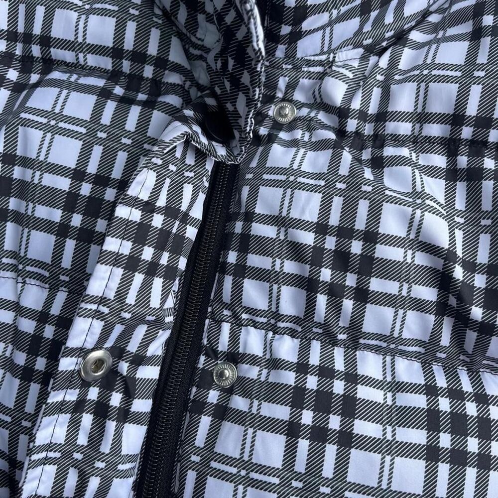 FADED GLORY BLACK WHITE & PLAID PUFFER VEST WOMEN'S SIZE L - Picture 4 of 8